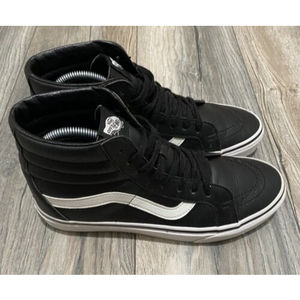 Vans SK8 Hi 721454 Skate Shoes Mens 8.5 Womens 10 Black Suede Leather High Top